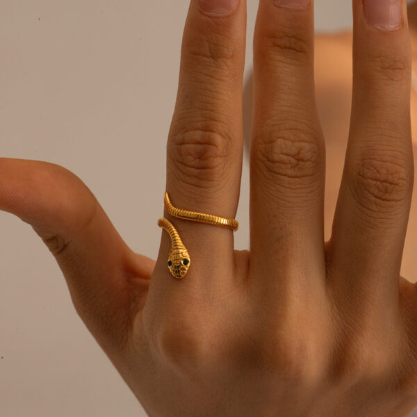 Titanium Steel Snake Ring - Image 2